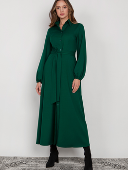 Плаття-сорочка максі жіноче Lanti SUK204 34/36 Зелене (5904252721766)