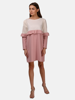 Sukienka trapezowa damska mini MODAGI A4 L/XL Różowa (5904996500160)