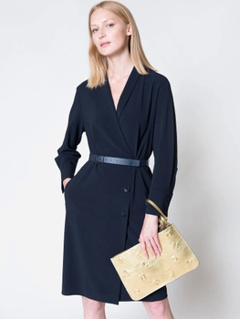 Плаття-піджак міді жіноче Deni Cler Milano W-Do-3483-0M-E5-58-1 42 Темно-синє (3300000736679)