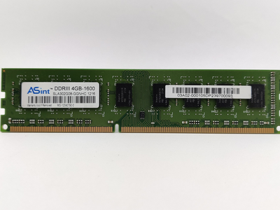 Оперативная память ASint DDR3 4Gb 1600MHz PC3-12800U (SLA302G08-GGNHC) 13254 Б/У