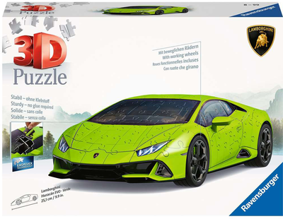 3D Пазл Ravensburger Транспортні засоби Lamborghini Huracan Evo 108 елементів (4005556115594)