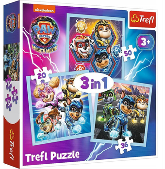 Puzzle Trefl 3w1 Psi Patrol Moc Mighty Pups 106 elementów (5900511348699)