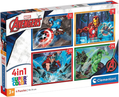 Zestaw puzzle Clementoni 4w1 Avengers 72 elementy (8005125215256)