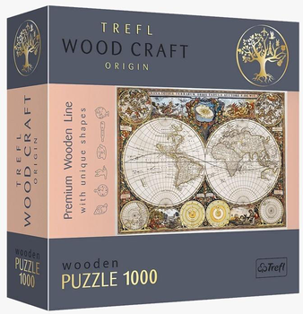 Puzzle drewniane Trefl Antyczna mapa świata 1000 elementów (5900511201444)