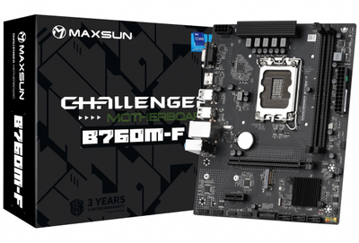 Материнская плата Maxsun Challenger b760m-f (s-1700, b760, ddr4)