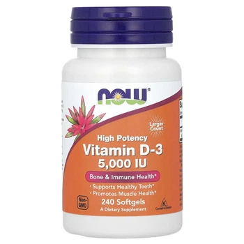 NOW Вітамін D-3 Vitamin D-3 5000 IU - 240 капсул (733739003737)