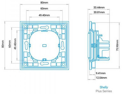 Włącznik światła Shelly "Wall Switch 4" czteroprzyciskowy biały (3800235266212)