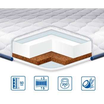 Матрас ортопедический EUROSLEEP COCOS KOMFORT жаккард 80x190 см
