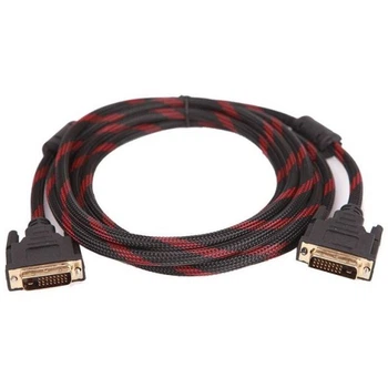 Кабель DVI Plug - DVI Plug Video Cable в нейлоновому обплетенні 1.5 м Black