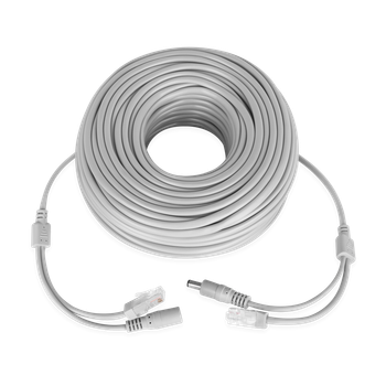 Готовый кабель для видеонаблюдения - комбинированный патч-корд RJ-45 + DC 40 метров