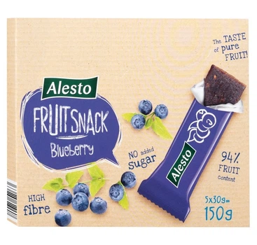 Фруктовые батончики пастила Черника Alesto Fruit Snack пастила без сахара 94% фруктов 30 г x 5 шт