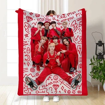 Плед Stray Kids 6 Стрей Кидс группа бенд с 3D рисунком размер 160х200