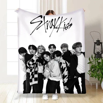 Плед Stray Kids 3 Стрей Кидс группа бенд с 3D рисунком размер 160х200