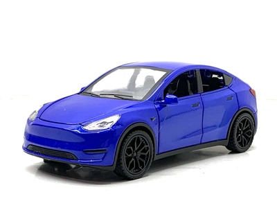 Машина Автосвит Tesla Model Y инерционная открываются двери капот багажник 16см Синяя (AP-1968)