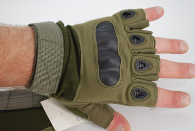 Тактичні рукавички без пальців 9064_M_Olive