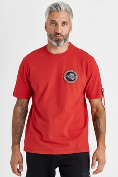 Червона футболка з нашивкою Aeronautica Militare 5663 XXL