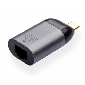 Переходник USB-C to RJ45 Ethernet 1000Mbps compact Vinga (VCPATCLGBC) (175036)