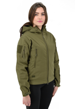 Тактическая женская куртка Eagle Soft Shell с флисом Green Olive 2XL