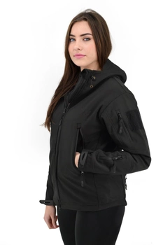 Тактична жіноча куртка Eagle Soft Shell з флісом Black S