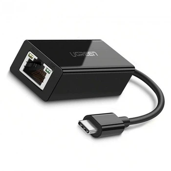 Внешняя сетевая карта Ugreen Gigabit Ethernet LAN RJ45-Type-C 10/100 Mbps Black (YM1252)