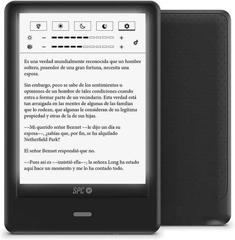 Электронная книга 6" SPC Dickens Light Pro 5614N / 8ГБ / Linux / SD слот / E-Ink экран (1024x758) / Настраиваемая яркость / Черный