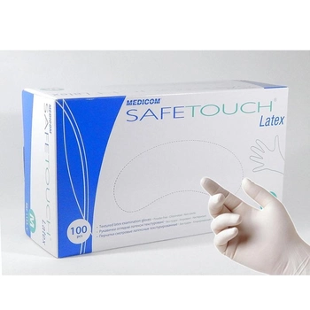 Рукавички латексні Medicom нестерильні SafeTouch E-Series S (опудрені)