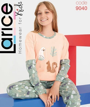 Піжама для дівчаток тм Lariсe kids 9040 лісові звірі 146-152 см.