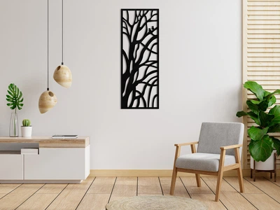 Декоративне панно на стіну з дерева Upwood Decor Гілки 02 Branches 02 90 х 34.1 см black