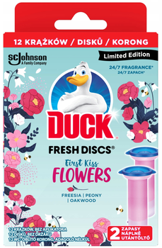 Żelowe krążki do WC Duck First Kiss Flowers wymienne wkłady 2 x 36 ml (5000204283778)