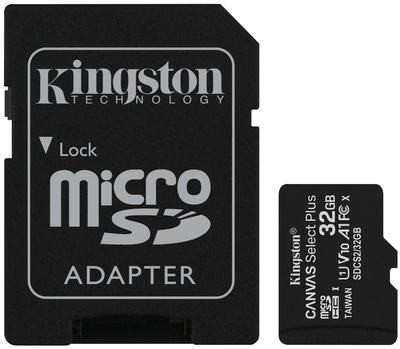 Karta pamięci Kingston microSDHC 2x32GB Canvas Select Plus Class 10 UHS-I U1 V10 A1 + SD-adapter (740617298888)