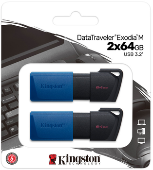 Флеш пам'ять USB Kingston DataTraveler Exodia M 2x64GB (740617326352)