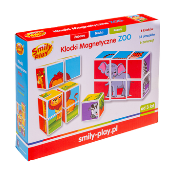Магнітні кубики Smily Play Зоопарк (5905375836443)