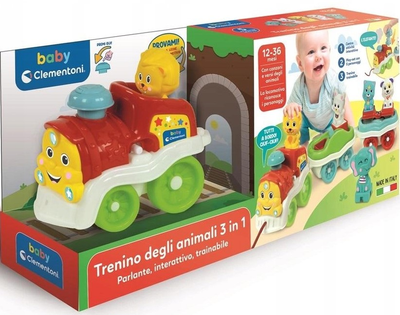 Interaktywny pociąg Clementoni Baby 3 w 1 ze zwierzątkami (8005125508020)