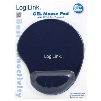 Podkładka pod mysz komputerową z poduszką pod nadgarstek LogiLink GEL Mouse Pad Blue (ID0027B)