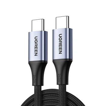 Кабель UGREEN US535 USB-C to USB-C 240W PD Fast Charging Cable 2m Space Gray (90440)