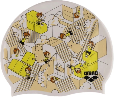 Шапочка для плавания Arena Print JR (94171-237) детская OSFM Разноцветная (3468337082651)