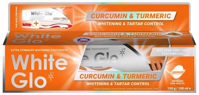 Zestaw White Glo White Glo Curcumin & Turmeric Toothpaste pasta do zębów wybielająca z kurkuminą i kurkumą 150 g / 100 ml + szczoteczka (9319871001452)