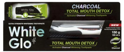 Zestaw White Glo Charcoal Total Mouth Detox pasta do zębów z aktywnym węglem 100 ml + szczoteczka (9319871001025)