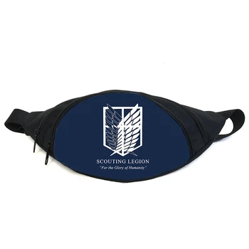Поясная сумка бананка манга Атака титанов Attack on Titan (GBAT 08) Gear Bag черная