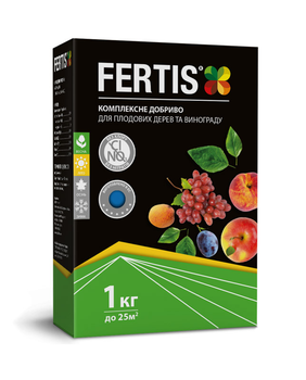 Комплексное минеральное удобрение для плодовых и винограда Fertis (Фертис), 1кг, NPK 13.10.15+МЕ