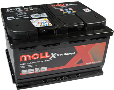 Автомобильный аккумулятор MOLL X-Tra Charge 12 В 75 А/час 720 A (4027701840755)