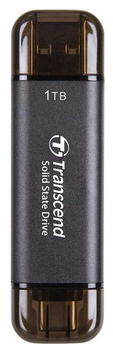 SSD зовнішній Transcend 1TB ESD310C, USB 10Gbps, Type C/A Сірий
