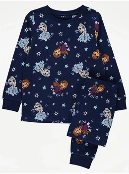 Пижама (кофта+штаы) синяя Анна и Эльза George 86-92см (400094516)