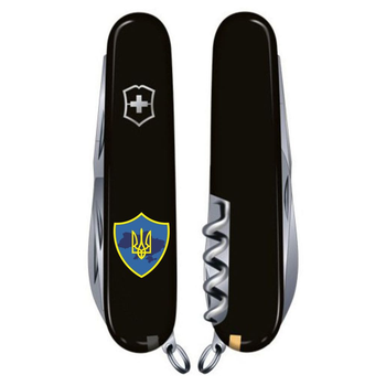 Ніж Victorinox Spartan Ukraine 91 мм Чорний Тризуб на щиті (1.3603.3_T1080u)