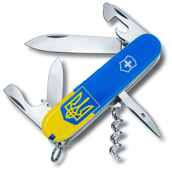 Ніж Victorinox Spartan Ukraine 91 мм Герб на прапорі вертикальний (1.3603.7_T3030p)