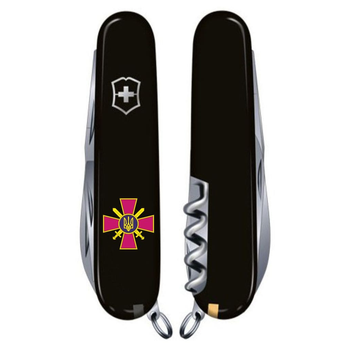 Нож Victorinox Climber Army Чорний Емблема СВ ЗСУ (1.3703.3_W0020u)
