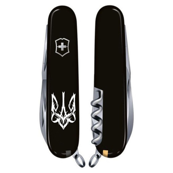 Нож Victorinox Spartan Ukraine 91 мм Чорний Тризуб готичний білий (1.3603.3_T0630u)