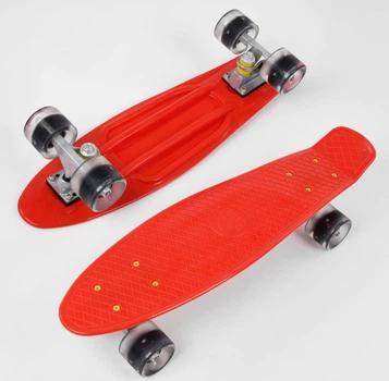 Скейт Пенні Борд з колесами які світяться. Penny Board Maraton з декою 55 см. Червоний