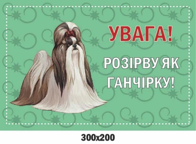 Купити табличку з попередженням Злий пес 300х200 мм д-9257