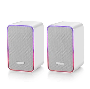 Комп'ютерні колонки Kisonli X21 Bluetooth, 20W, USB, RGB light, White
